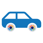 Car with DISC profile wheels